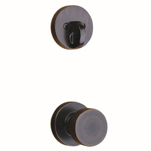 Single Cylinder Interior Pismo Knob Trim with Round Rose Venetian Bronze Finish